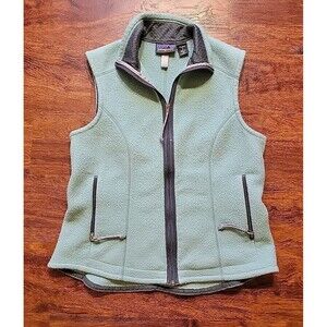 Vintage Patagonia Synchilla Green Fleece Vest Gilet Womens Full Zip Small USA